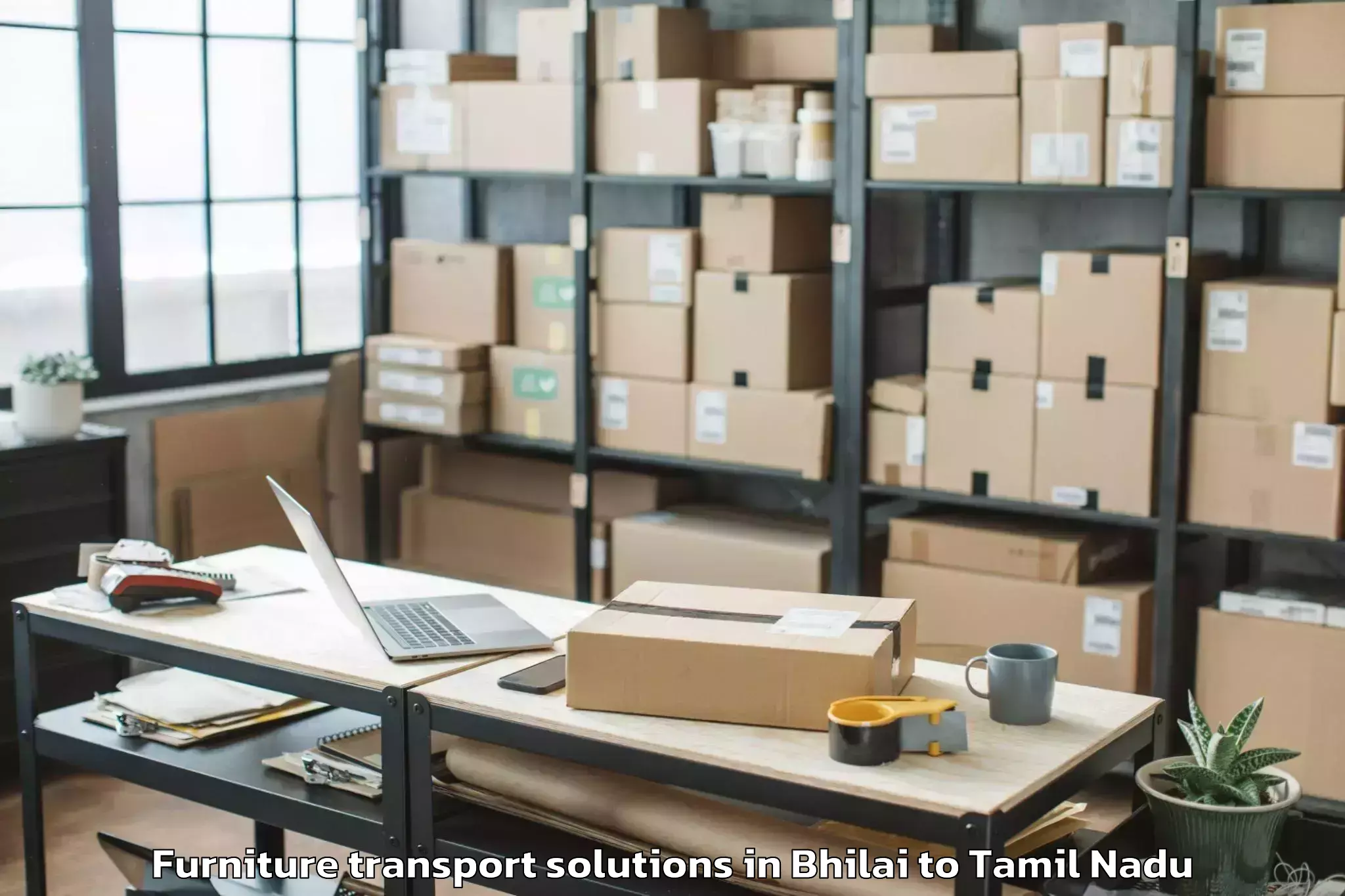 Affordable Bhilai to Thiruvaiyaru Furniture Transport Solutions